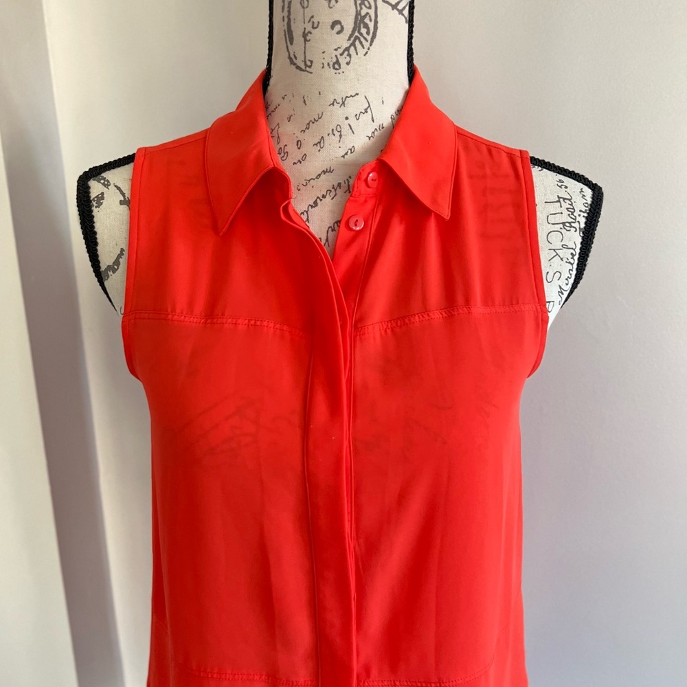 Mossimo Orange Button Front Tank Top - Picture 2 of 6
